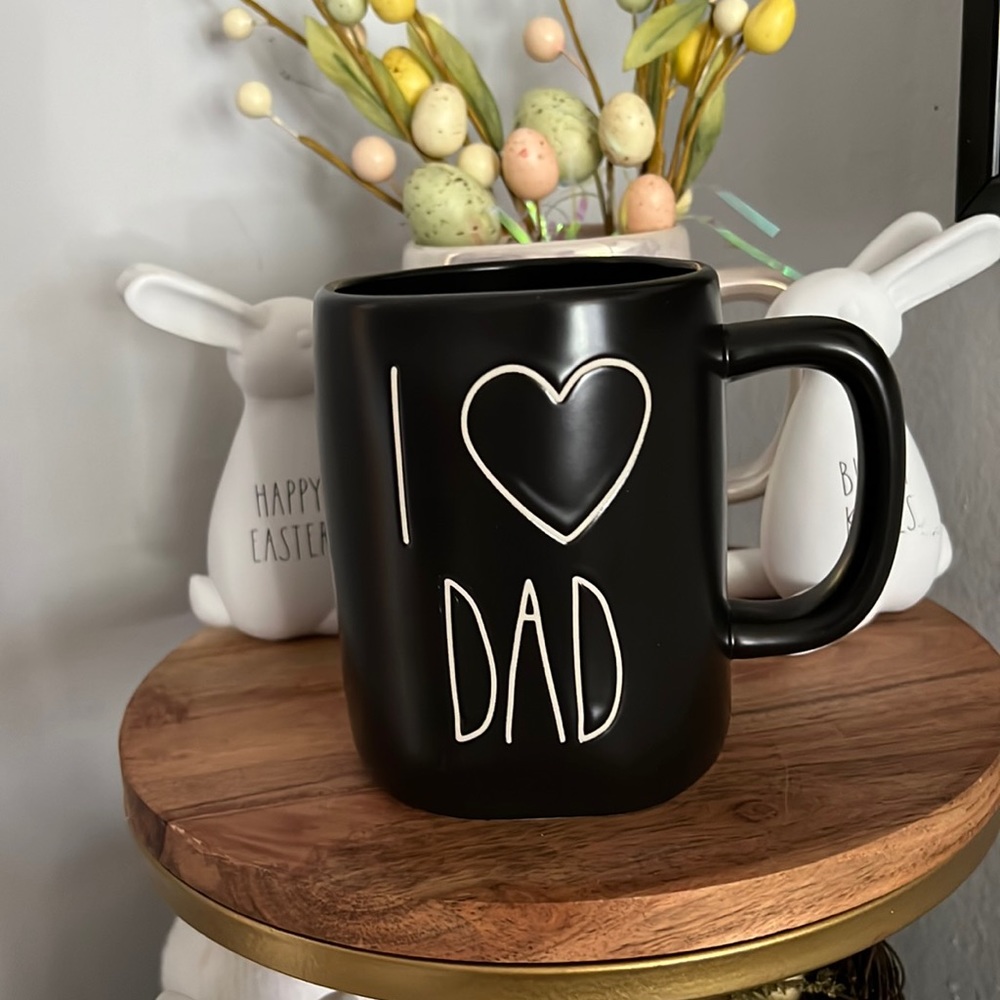 Rae Dunn “I 🤍 Dad”Black Mug New